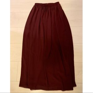 Chiffon Maxi Burgundy Skirt